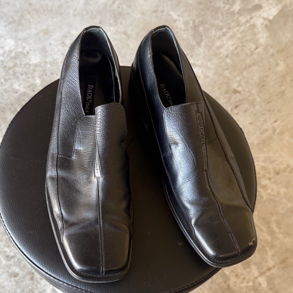 Black Leather Men's Slip-On Loafers